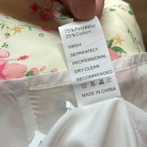 NWT 70/21 Floral Puff Sleeve Drawstring High Slit Dress Size S - Picture 8 of 9